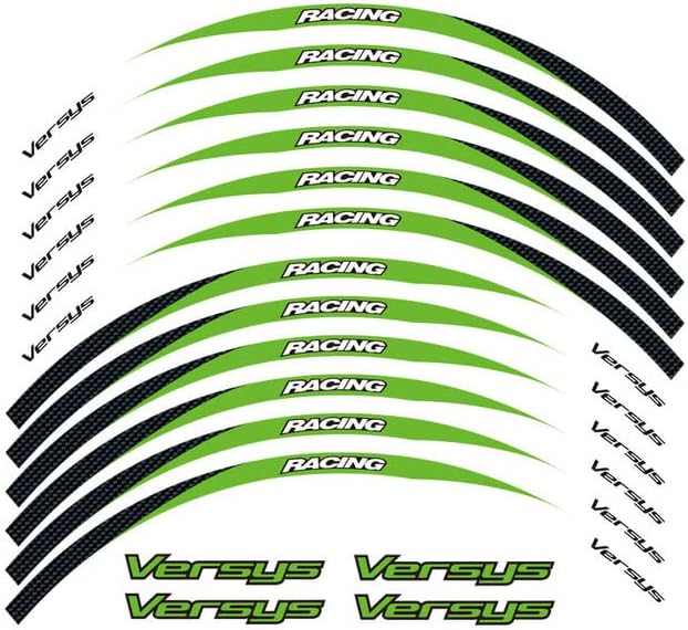 Motorcycle Rim Reflective Tape Sticker 17inch Wheel Stripes Decals Compatible with Kawasaki VERSYS (B)