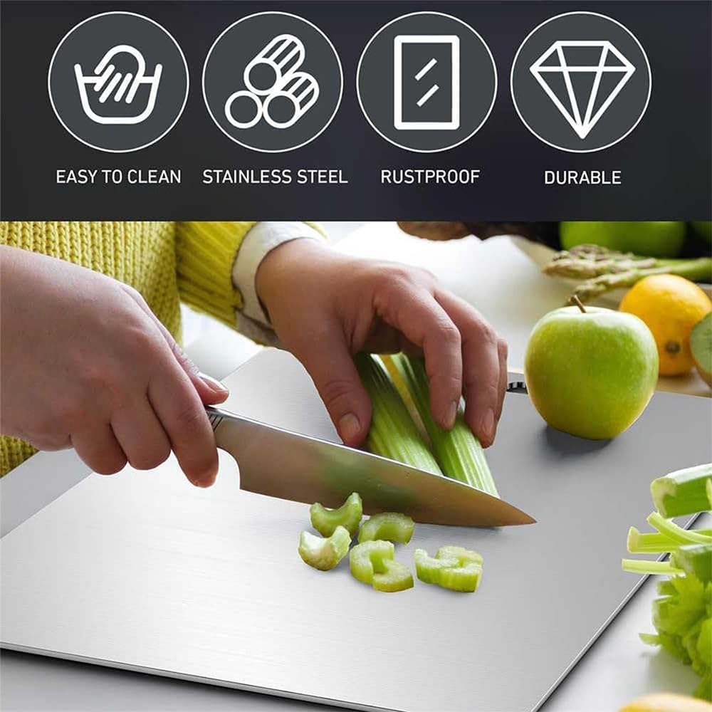 Tabla de cortar ecológica, 100 % bambú natural, diseño reversible para carne, frutas y verduras, fácil de limpiar, 11.4 x 7.8 pulgadas, duradera esencial para la cocina