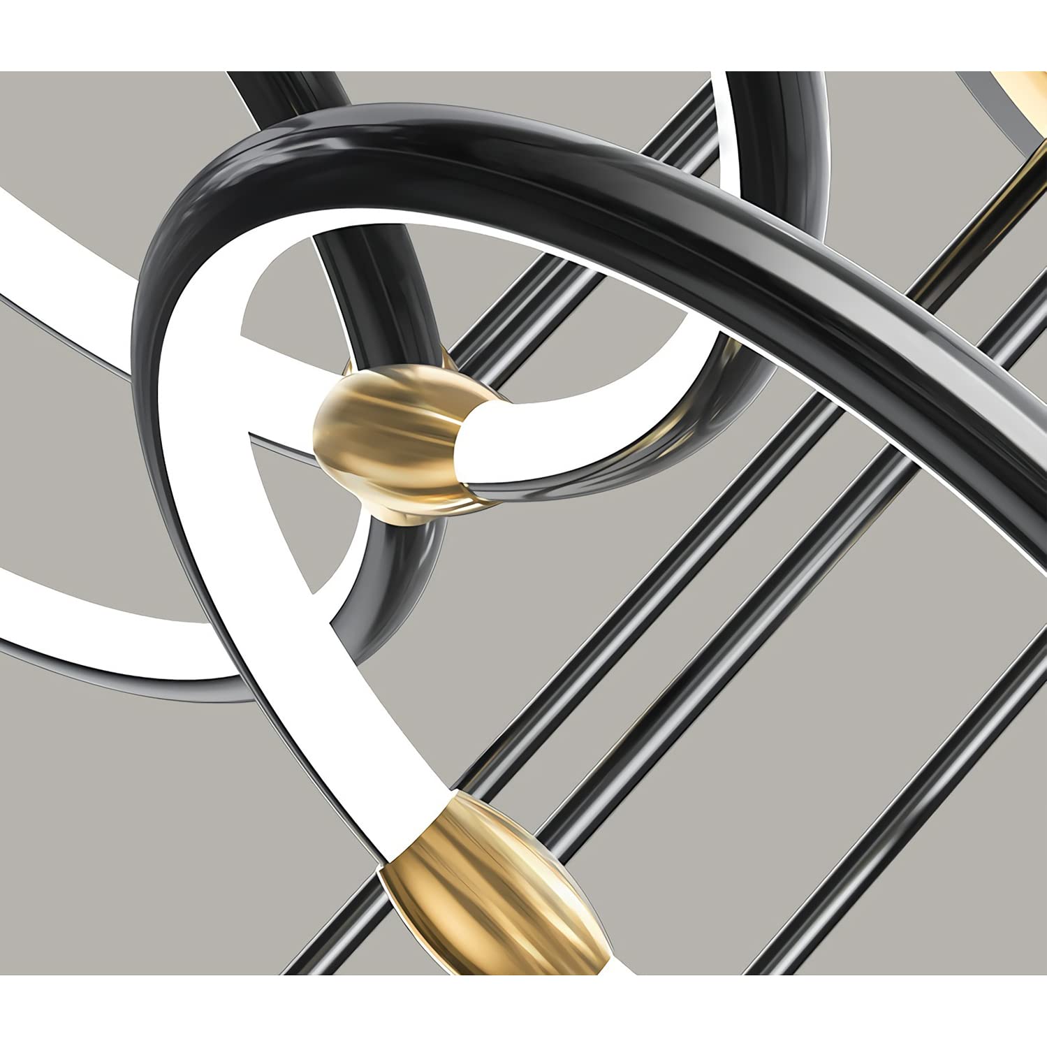 LED Plafondlamp Woonkamer Lampen Moderne Ronde Ring Designer Decoratieve Plafondlamp Dimbaar Met Afstandsbediening Metaal Acryl voor Woonkamer, Hal, Slaapkamer, Eetkamer (Zwart, 4 ring