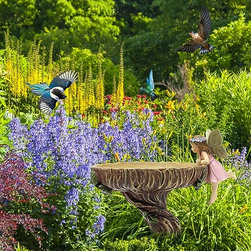 Vogeltränken for Den Außenbereich, Robust, Vogeltränkeständer, Vogelbad-Hofstatue, Engel-Fee-Statue, Vogelfutterstation For Den Außenbereich, Garten-Harz-Ornament-Skulptur, Geeignet for Vogelliebhaber – Bild 3