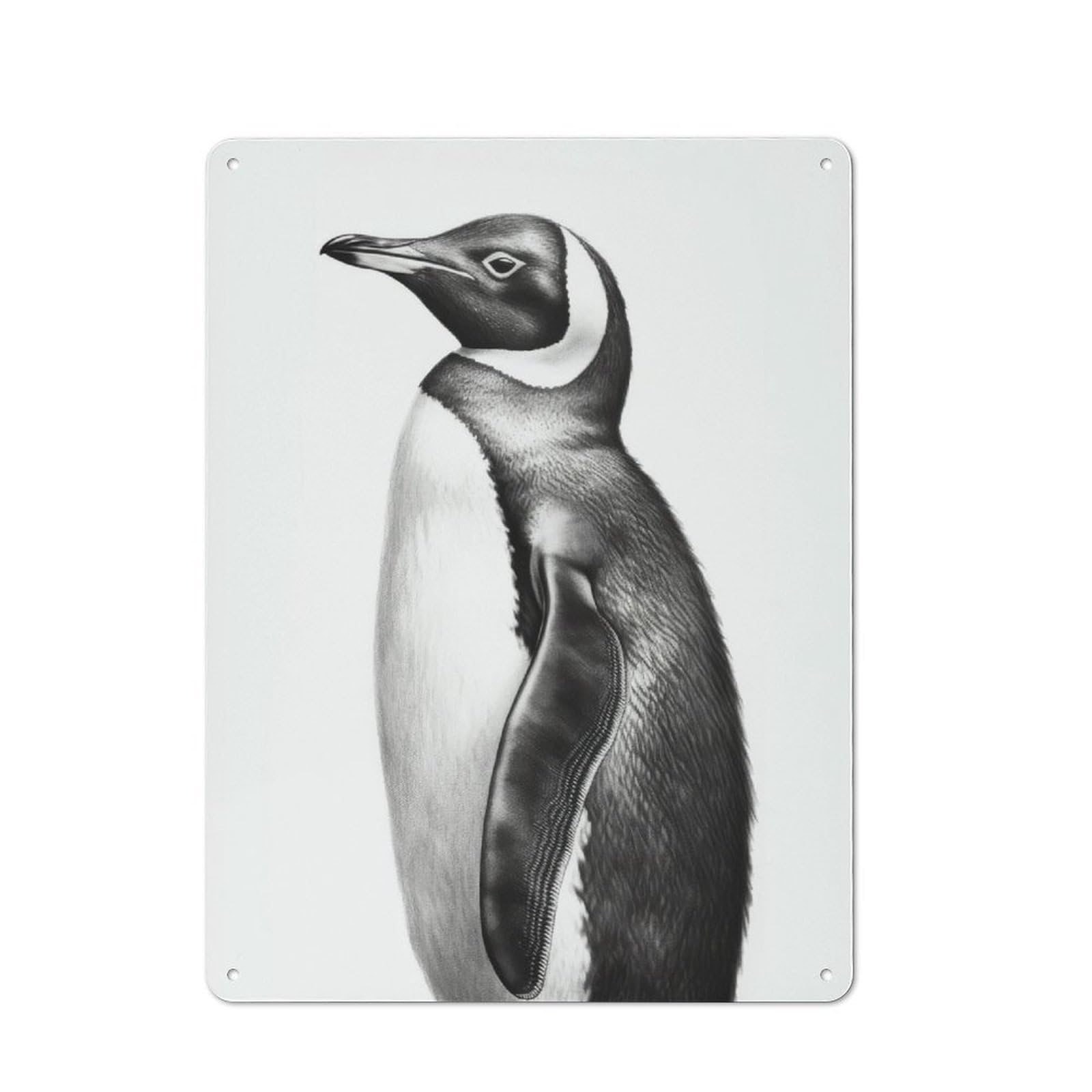 Junmoney Penguin Artwork Retro Metal Wall Sign 40X30cm With For Pub Or Café, A Housewarming Gift For Hospitality Wall Decor Collectors