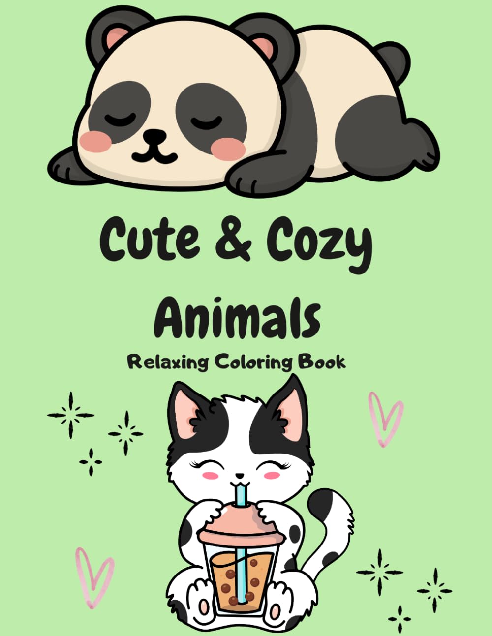 Cute & Cozy Animals: Relaxing Coloring Book for Stress Relief