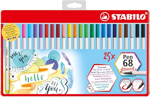 STABILO Pen 68 Violet Feutre de Coloriage Anti Dessèchement pour Remplir les Grands Espaces Unis