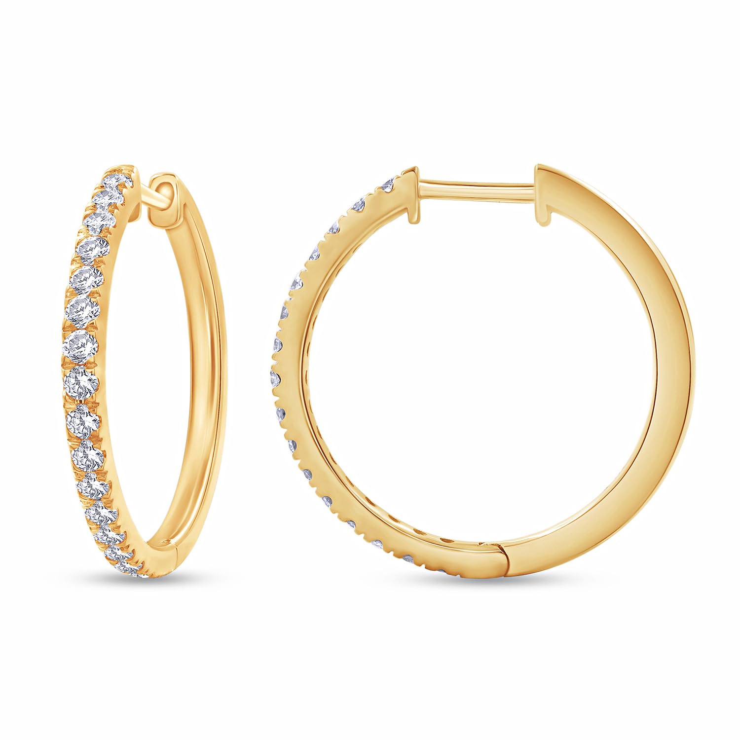 Huggie Hoop Earrings For Women 0 40 Carat Round Shape Lab Grown Diamond Wedding Bridal Hoop Earrings In