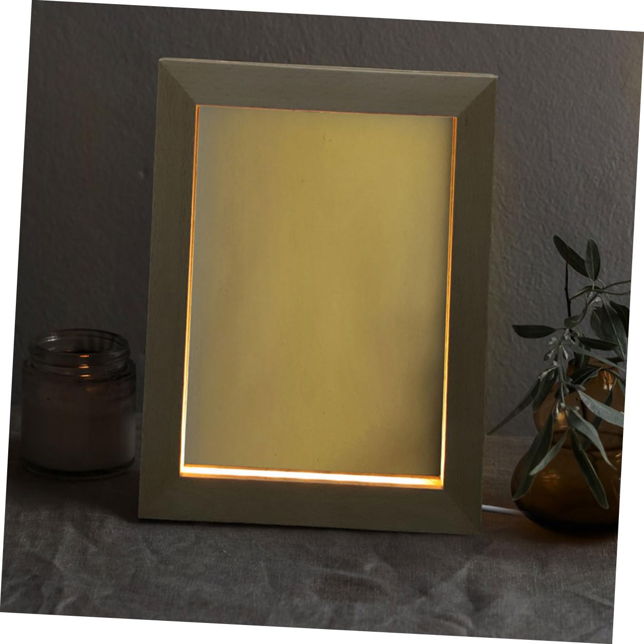 Ciieeo Marco de Fotos LED de Madera Maciza 2 Piezas 170x130 Mm Luz Cálida Usb, Marco LED Brillante para Decoración de Escritorio y Lámpara de Noche Efecto 3d para Fotos Iluminadas