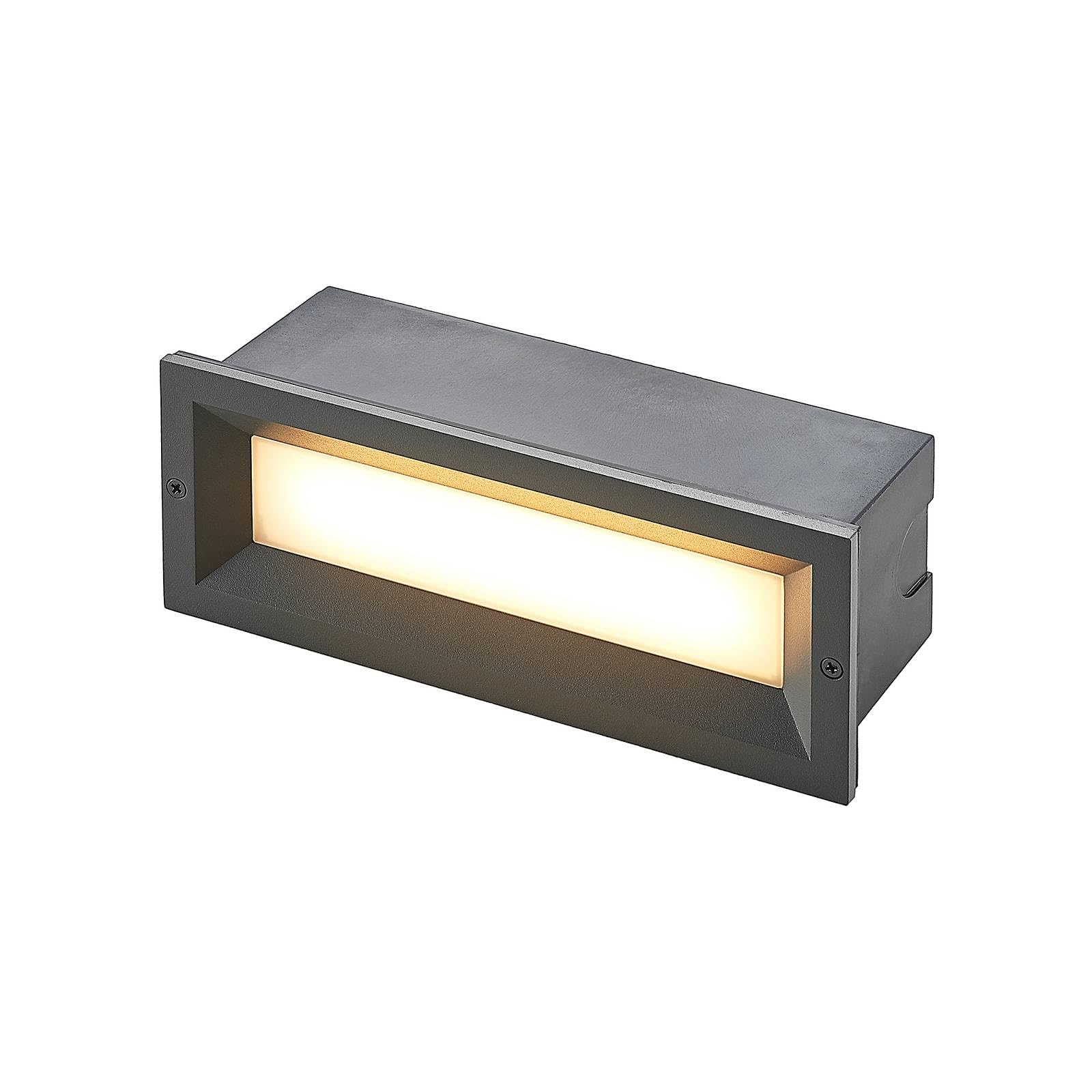 Lucande Anthracite Lachlain Led Recessed Wall Lamp, Outdoors