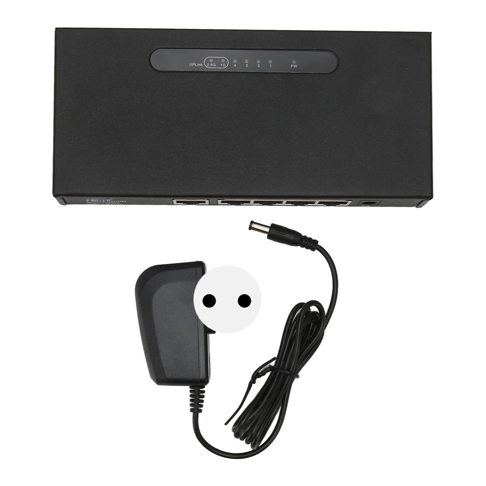 Cuifati Przełącznik Gigabit Ethernet 5 Portów, PoE 78W, 2500Mbps (wtyczka
