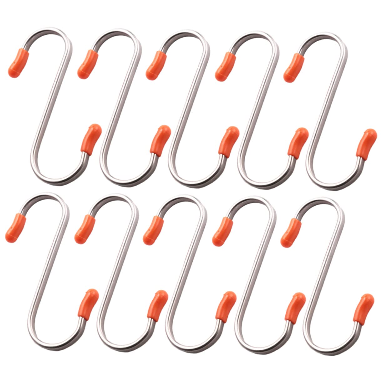 LYGXWJFC 10 Ganchos de Acero Inoxidable para Toallas, Ganchos Resistentes para Esferas Navide?as, Ganchos Planos en Forma de S, Ganchos de Metal para Toallas, Ganchos en Forma de S, Ganchos de Metal