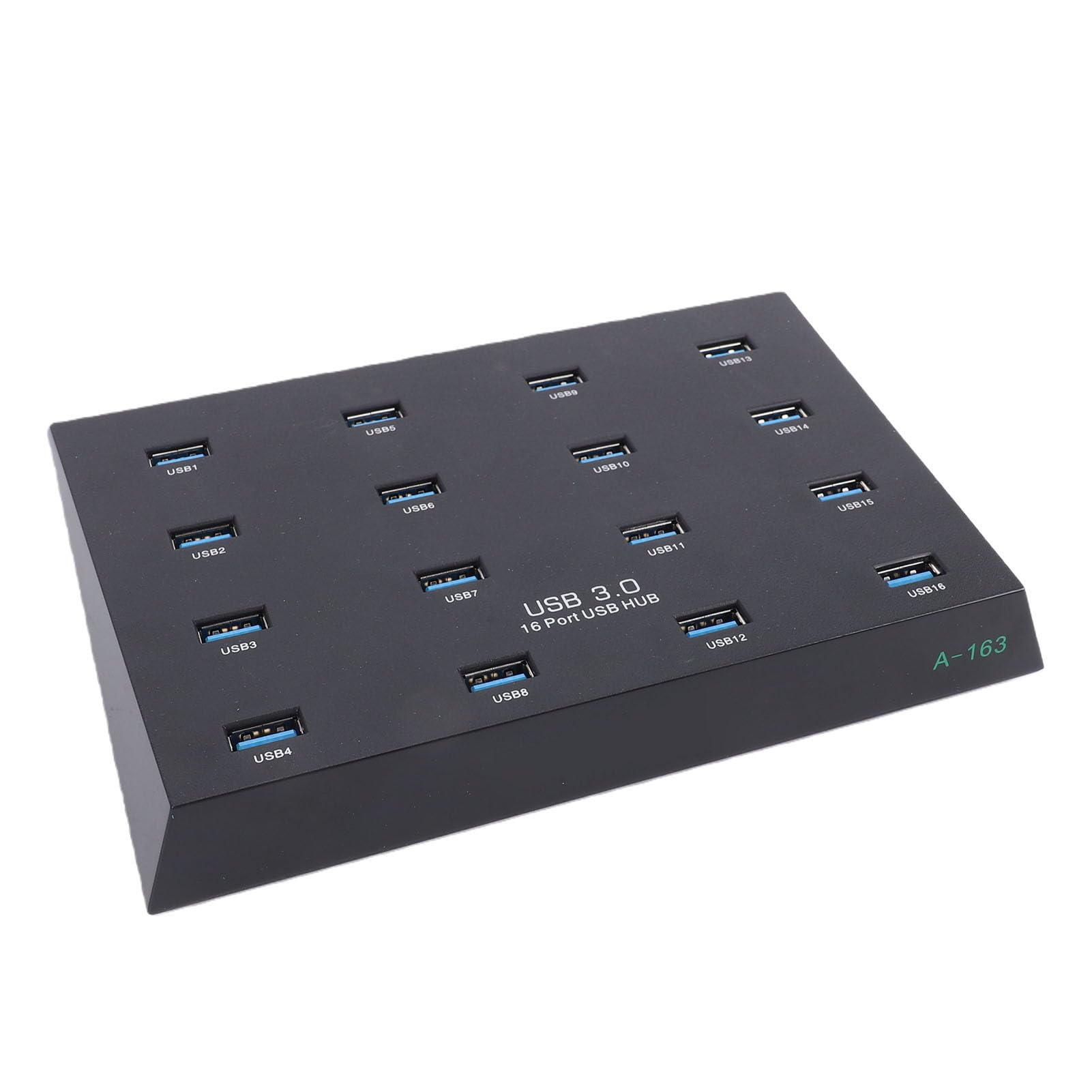 Yanmis Hub USB 3.0 a 16 Porte, Hub Industriale con Trasferimento Ad Alta velocità da 5 Gbps e Doppio Circuito di Protezione, compatibilità con 15 Lettori di Schede per Copia Dati di (Spina europea)