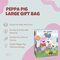 Vista 5 de Unique Peppa Pig Large Plastic Gift Bag - (1 Count) Durable & Reusable, Perfect for Parties & Celebrations