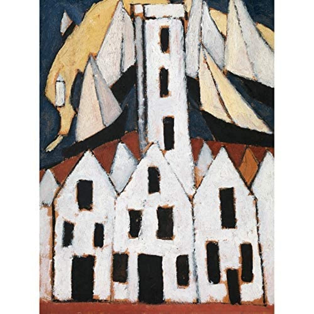 Artery8 Marsden Hartley Movement No 5 Provincetown Houses Painting Art Print Canvas Premium Wall Decor Poster Mural