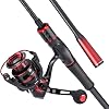 Sougayilang Baitcasting Fishing Rod and Reel Combo, Medium 67 Low Profile with SuperPolymer Handle
