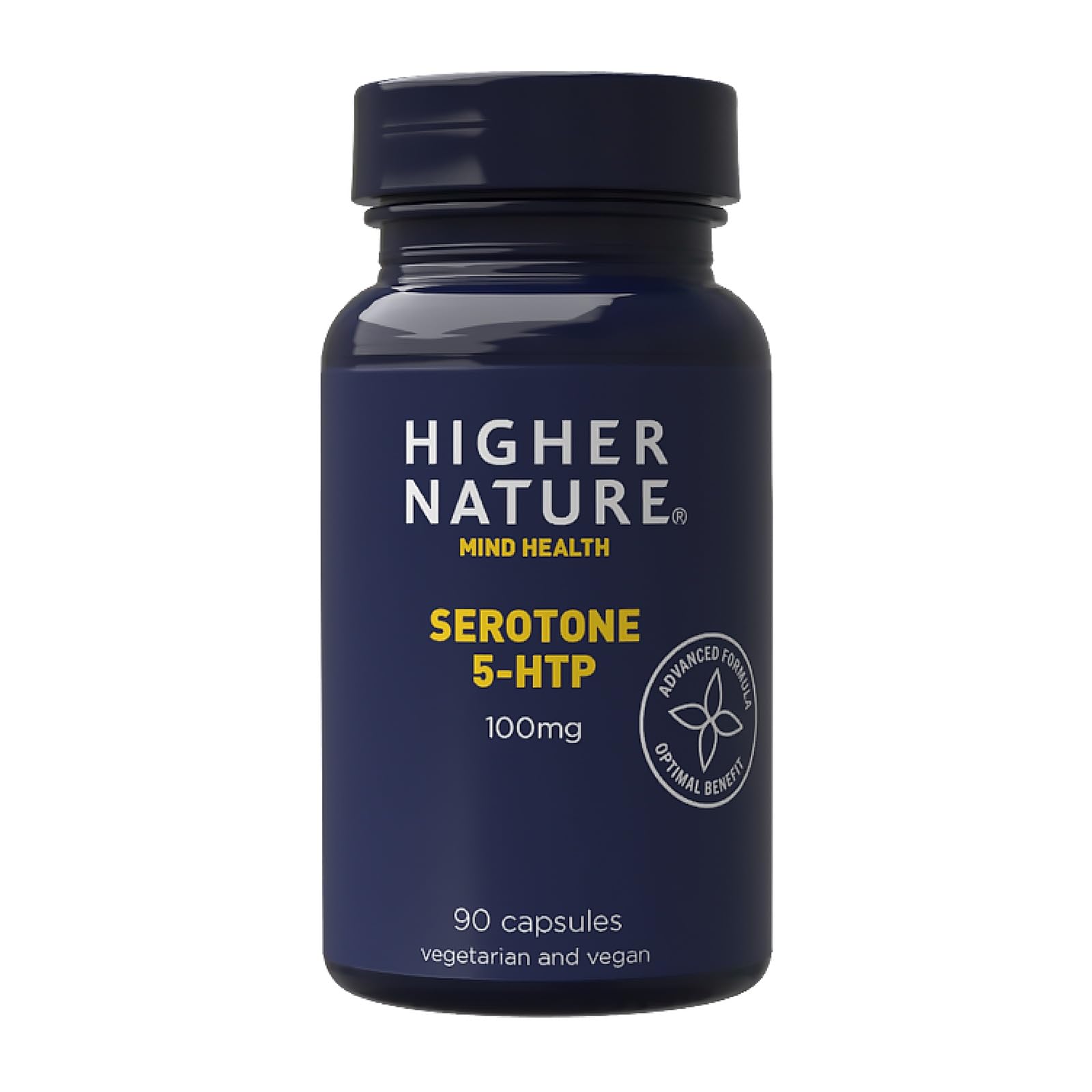 Higher Nature - Serotone 5HTP - 100mg - Psychological Support - Natural Source of 5HTP - B Vitamins & Zinc - Vegan & Vegetarian - 90 Capsules