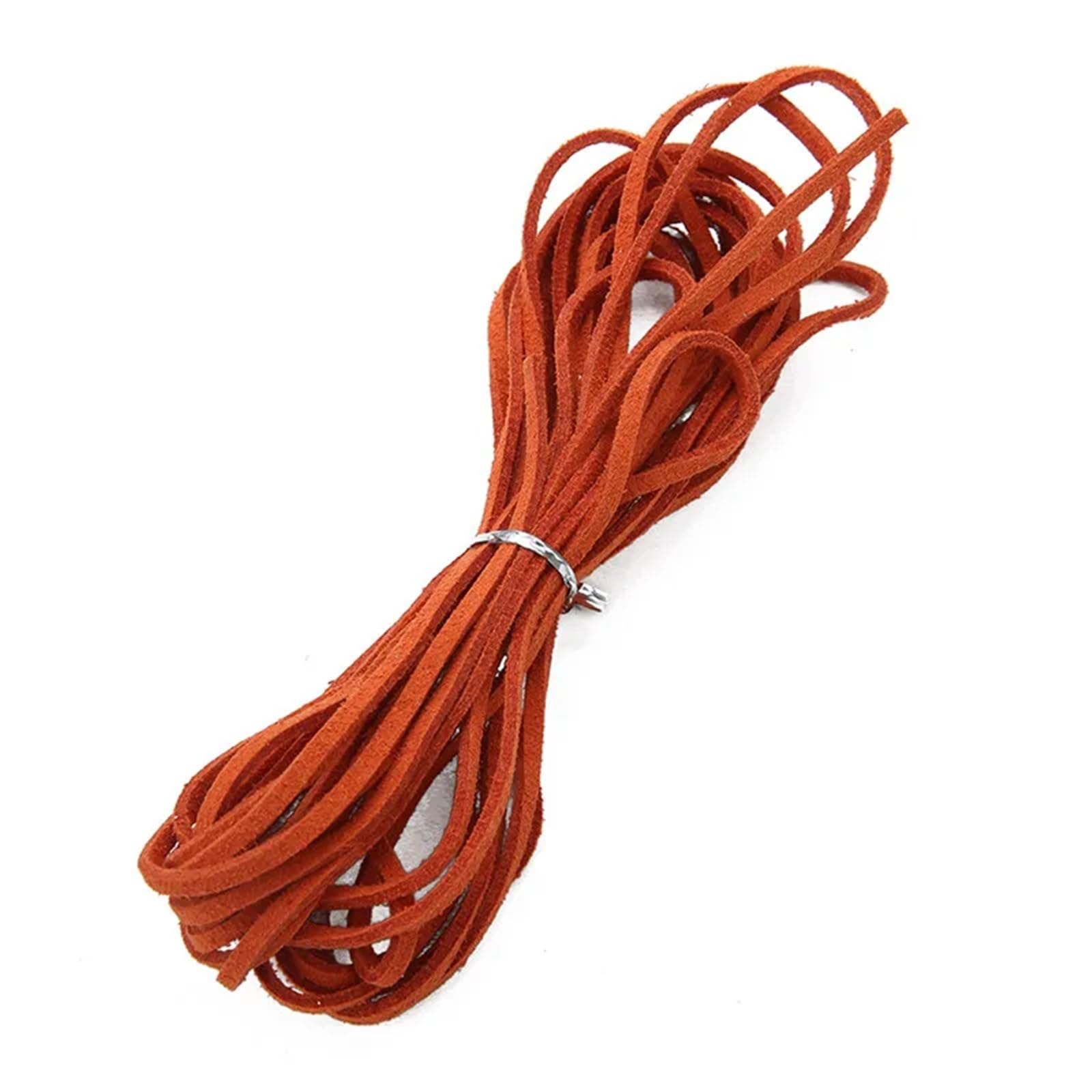 Sznurek ze sztucznej skóry zamszowej 8 szt. 5 metrów i szerokości 3 mm Płaski sznurek Multicolors Aksamitny(Orange Red)