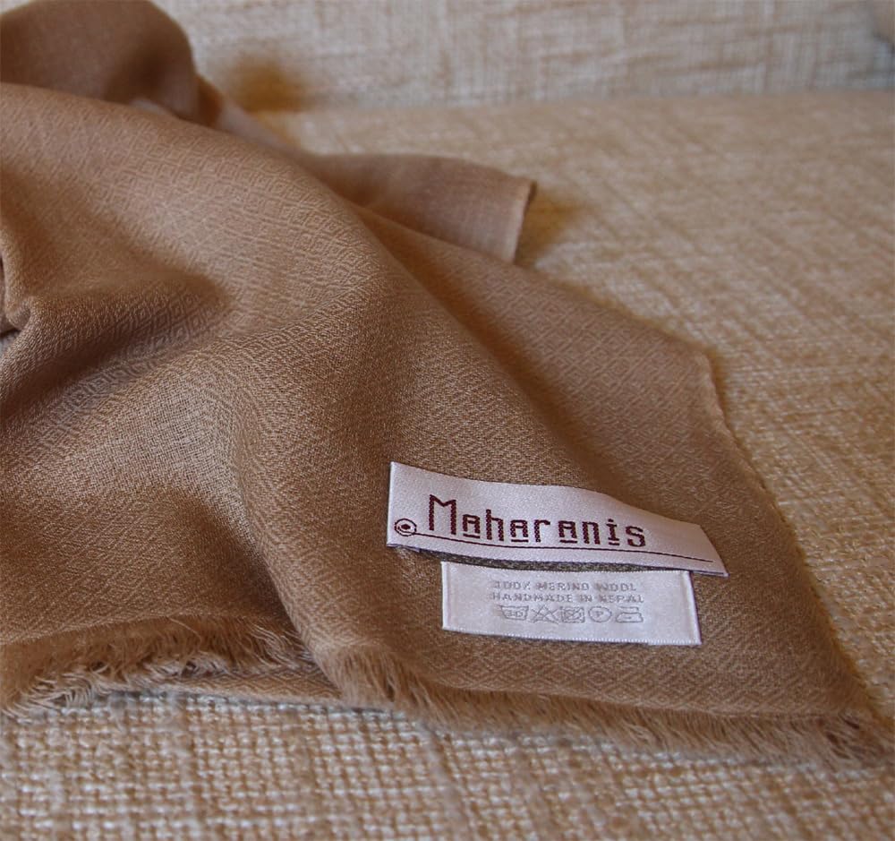 Sciarpa in lana merino con olio lavato, 100% finissima lana merino tessuta a mano, 45 x 180 cm