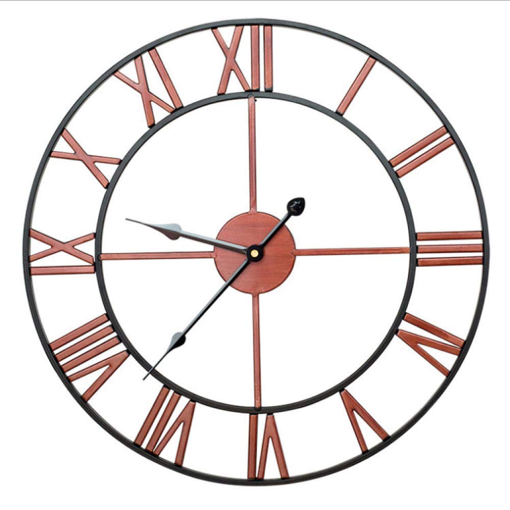 Horloge murale de jardin extérieur en métal rouge pour décorer votre terrasse
