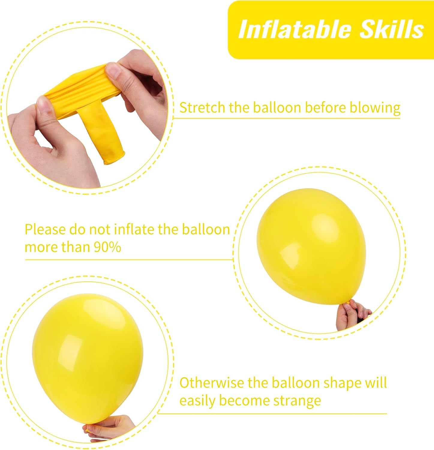 Rozi Decoration Yellow Metallic Latex Balloons β Pack of 50 | Party Balloons for Birthday, Baby Shower, Wedding, Haldi, Festival & Event Decoration
