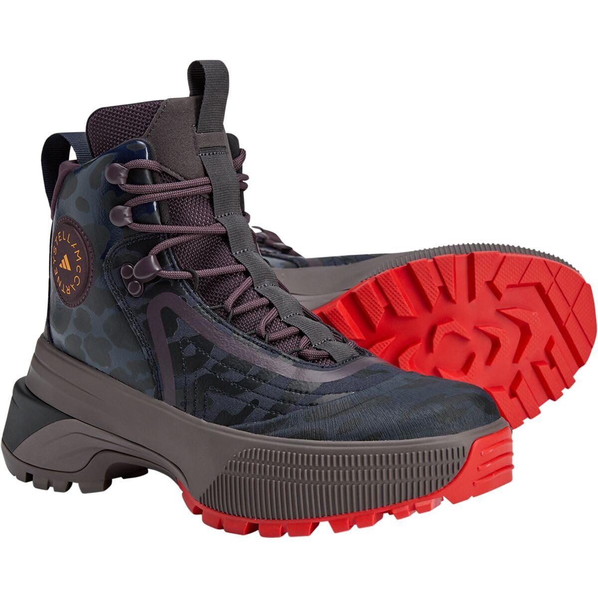 ADIDAS by Stella McCartney X Terrex Hiking Boots, Charcoal/Legend Ink/Active Red, US 8.5 W
