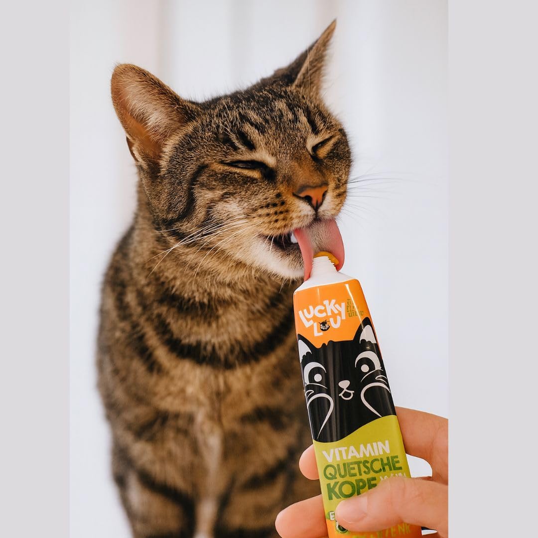 ANIMALUJOS Malta en Tubo para Gatos Lucky Lou, 100 g, Vitamínica y Antibolitas de Pelo, Fácil de Usar para Gatos de Todas Las Edades - Lucky LOU