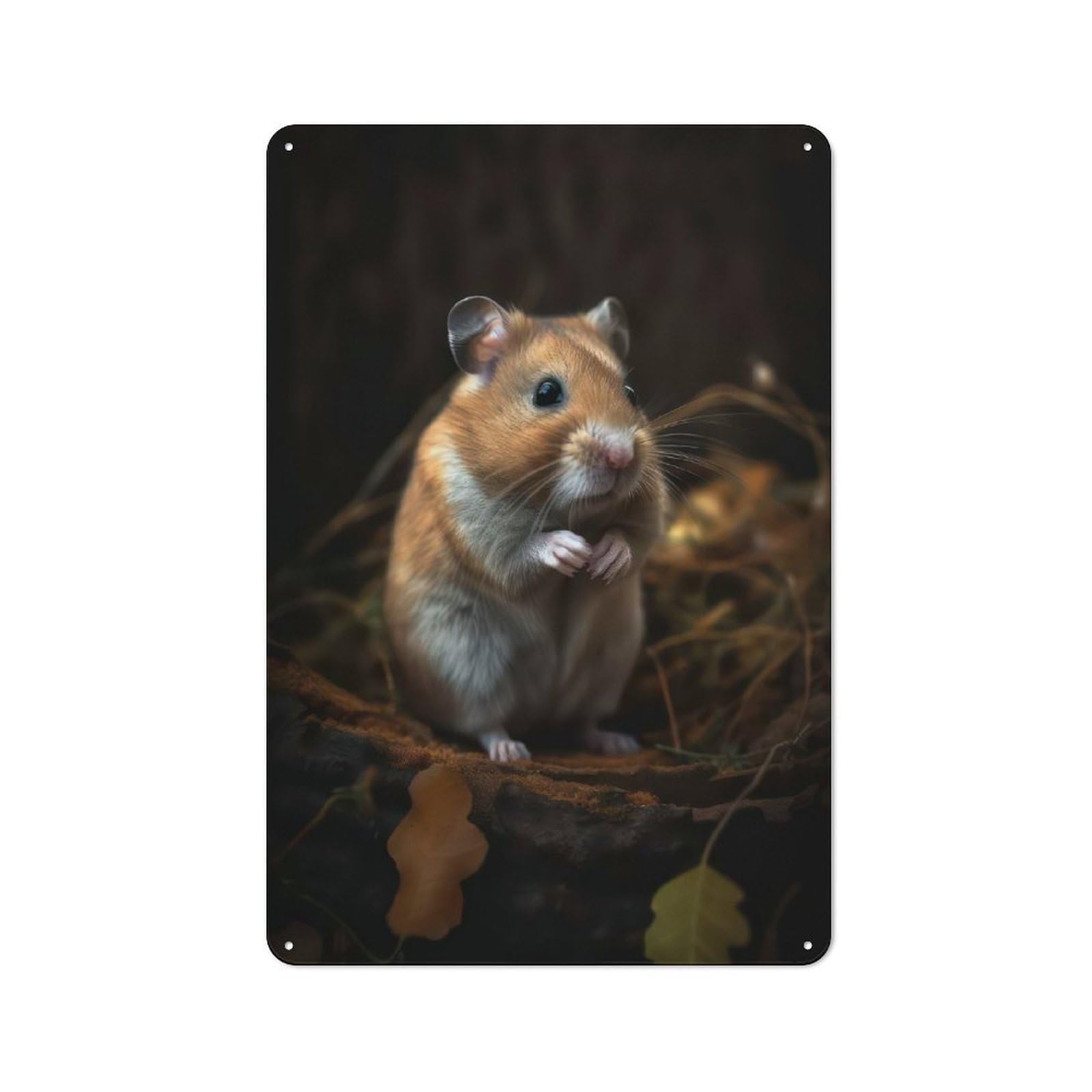 Junmoney Sweet Hamster For Garden Room Or Summerhouse, Rustic Tin Sign 30X20cm, Wall Decor For Garden Rooms And Summerhouses