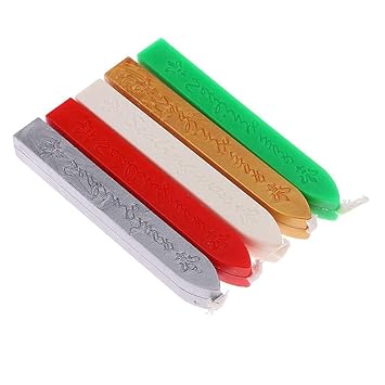 ELECTROPRIME Envelope Letter Sealing Wax Stamp Seal Pineapple+5X Round Wax Stick for DIY