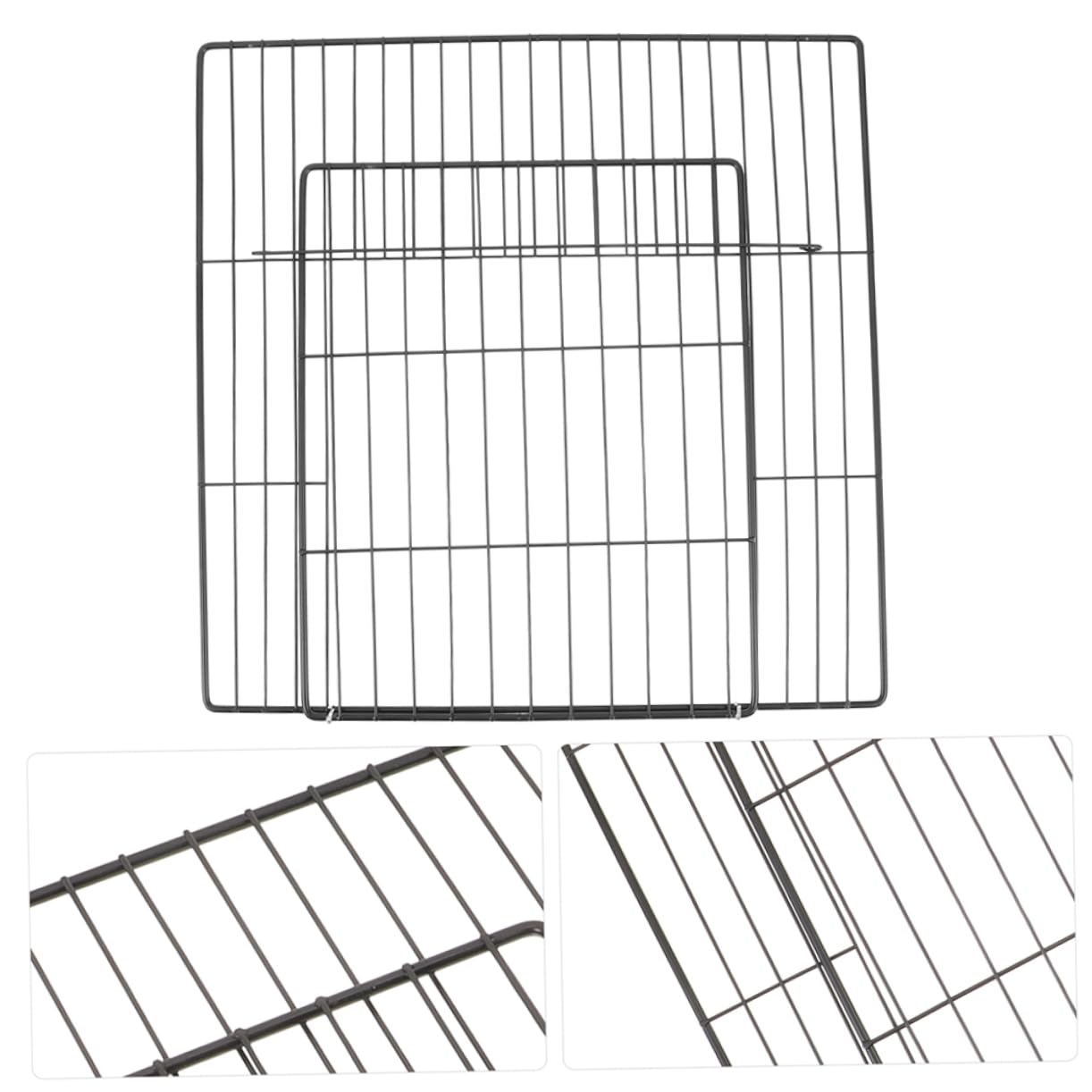 FONDOTIN Dog Gate Cat Door 2pcs Metal Pet Cage Mesh Door DIY Pet Fence Accessory Easy to Assemble Pet Gate Panel