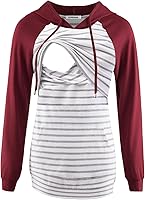 Vista 40 de GINKANA Sudadera con capucha para mujer, manga larga, lactancia materna, ropa casual