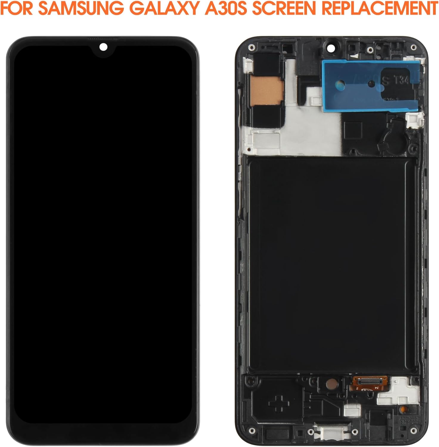 Incell Screen for Samsung Galaxy A30S Screen Replacement for Samsung A307 LCD Screen SM-A307F,SM-A307G Touch Display Digitizer Assembly Repair Parts with Frame（Black No Figerprint Function ）