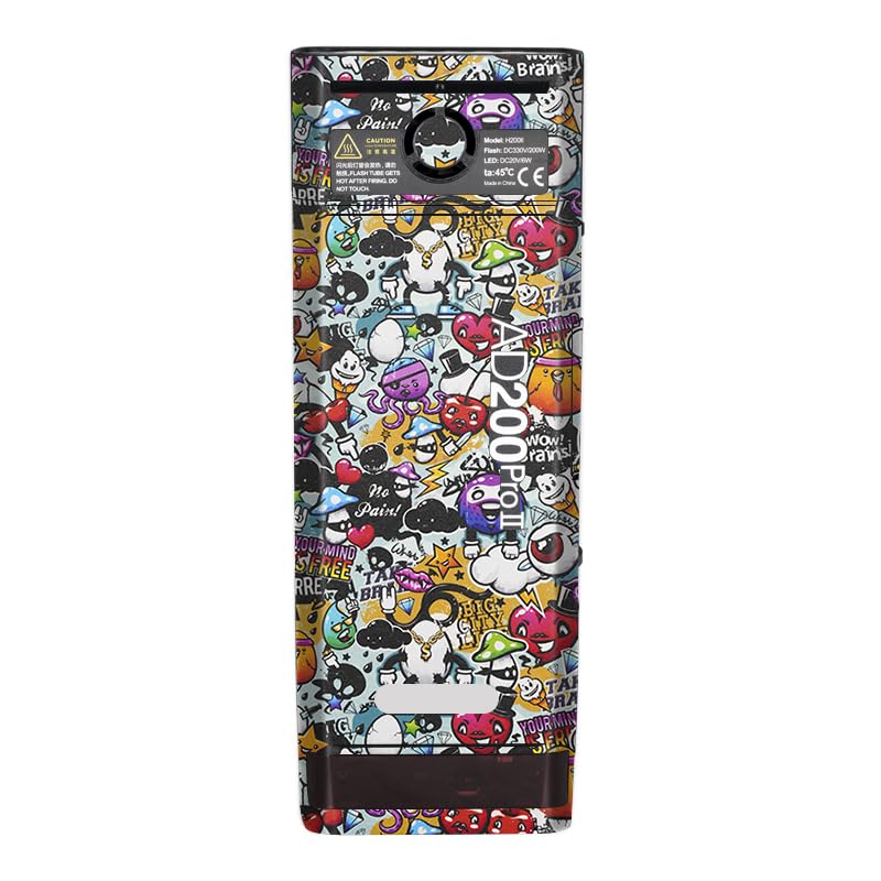 Protection vinyle Godox AD200 Pro II : design graffiti blanc pour sécuriser votre flash portable