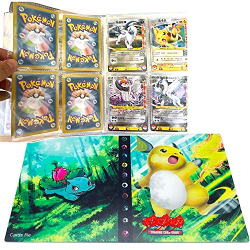 ESOOR Guía de colección Profesional Álbum de Cartas coleccionables para Pokémon - GX-EX-TCG - Naipe - 120 Ranuras para Tarjetas Puede Contener 240 Cartas - (Raichu)