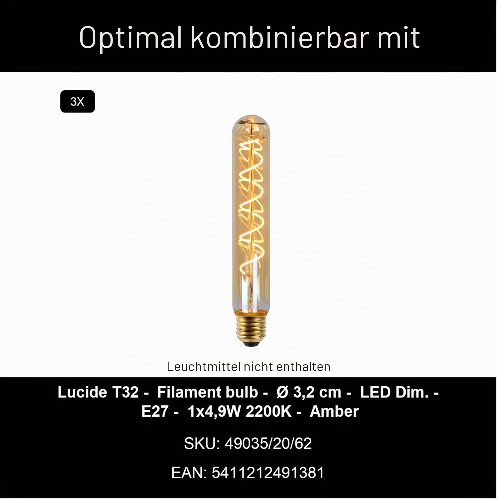 LUCIDE FOLD - Stehlampe - Ø 20 cm - 3xE27 - Weiß