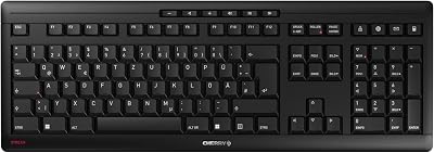 CHERRY Stream Keyboard Wireless, Kabellose Tastatur, Deutsches Layout (QWERTZ), 2,4 GHz Funk, Leise Tasten, Flaches Design, Batteriebetrieben, Schwarz