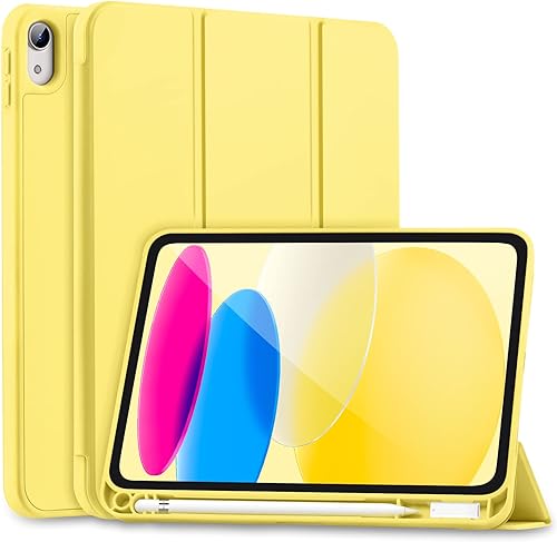 SIWENGDE Funda para iPad de 10. generación 2022 con soporte para lápices, funda para iPad de 10.9 pulgadas compatible con Touch ID Carcasa trasera