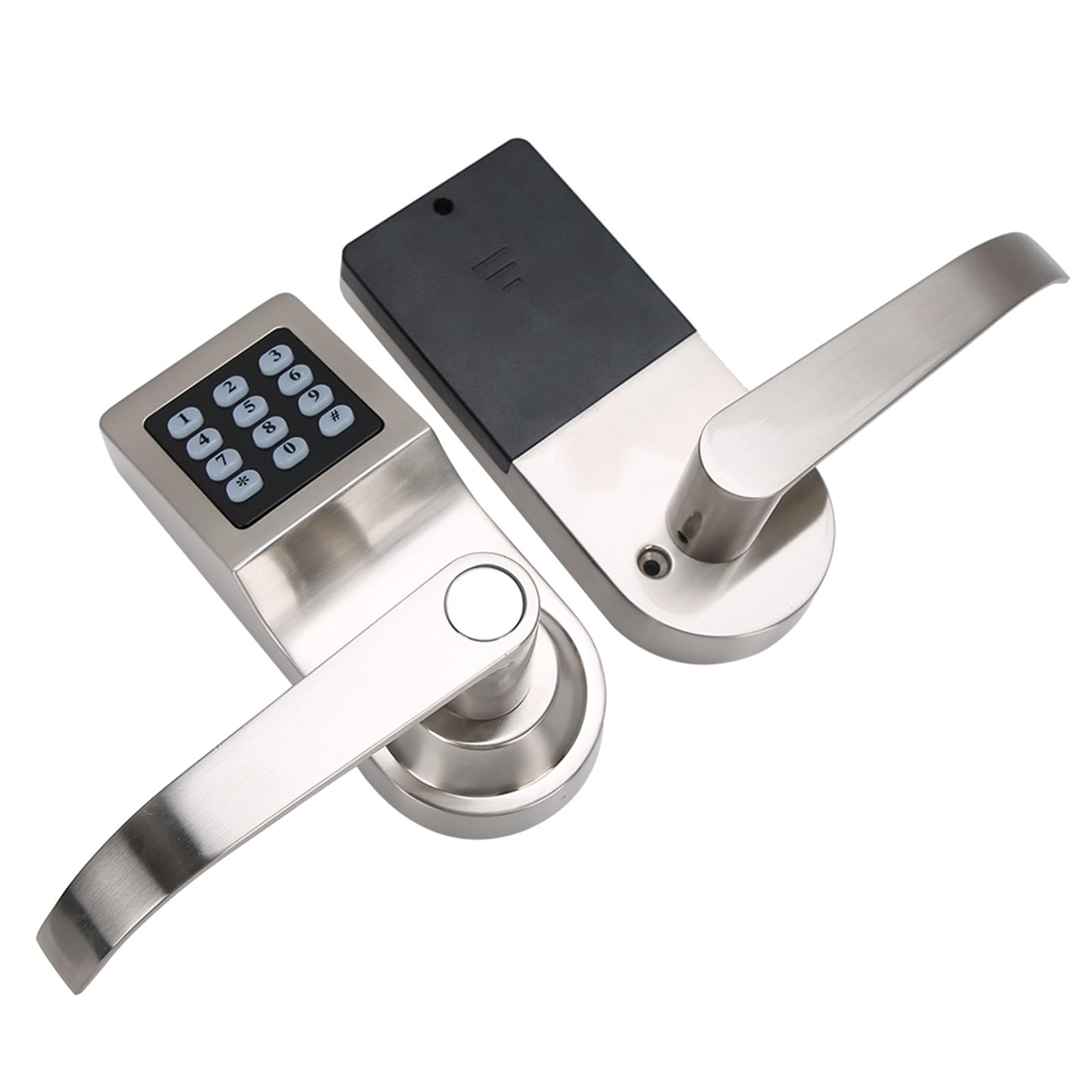 Fafeicy Codiertes Schloss, Intelligentes Türschloss mit IC-Kartenpasswort und Schlüsseleingabe, Sicherheitsschloss aus Zinklegierung für Wohnungen, Häuser, Büros, 30–65 Mm Dicke Türinstallation