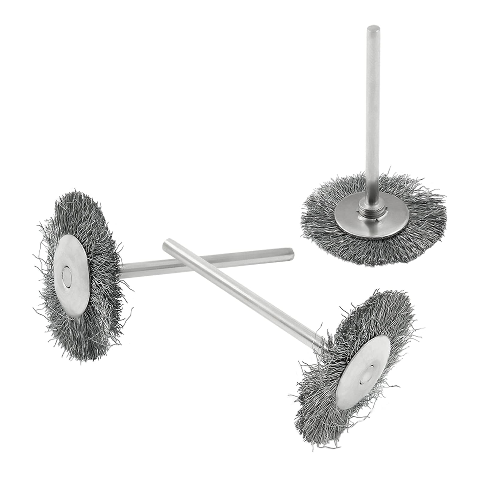 20Pcs Steel Wire Wheels T-Shape Wire Wheel Brushes with 3/32" (2.35mm) Shank for Rotary Tool, Polish Cleaning Tool, 1 Inch Dia.