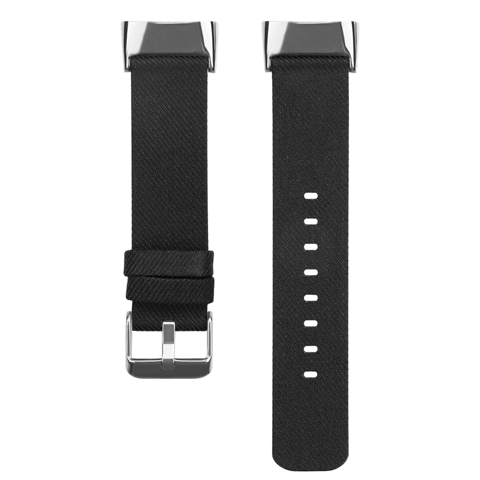 Straps Compatible with Fitbit Charge 6 Strap, Soft Adjustable Breathable Woven Replacement Wristband for Women Men (Black)