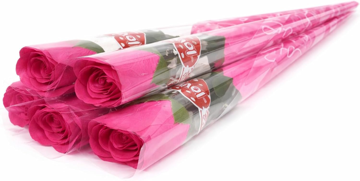 Realistic Artificial Scented Rose Stem – Single Faux Plastic Flower for Valentine’s Day, Table Centrepieces, Home&Office Décor, Romantic Gifts – Long Lasting Scent Flower Decoration,3 Pcs(Hot Pink)