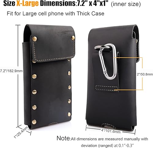 Miniatura 8 de Topstache Funda de cuero para teléfono, soporte para cinturón Samsung S23 S22, iPhone 14 Pro, funda de cuero para iPhone 14, funda universal para