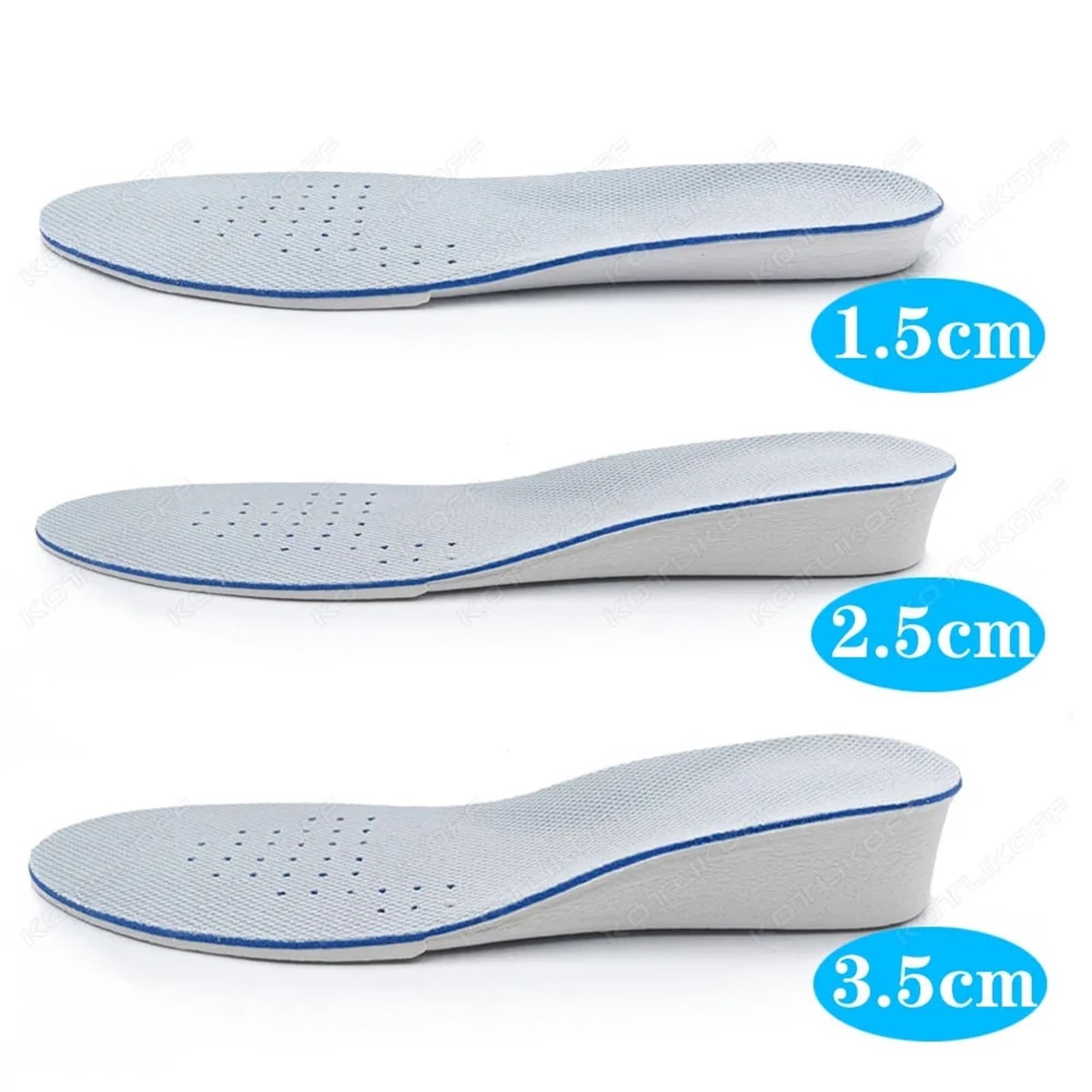 Plantillas Altura Hombre Plantillas Invisibles For Aumentar La Altura, Transpirables, Ligeras Y Con Elevación Del Talón, Almohadillas For Zapatos(Add 1.5cm,L EU 41-45)