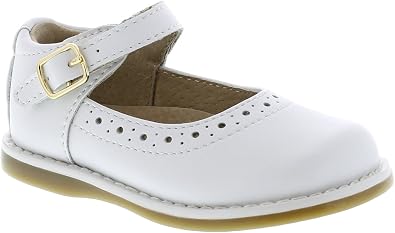 FOOTMATES Heather Leather Mary Jane Girls Dress Shoes, Walking Flats with Custom-Fit Insoles, Slip-Resistant Non-Marking Outsoles - for Infants, Toddlers, and Little Kids, Ages 0-8