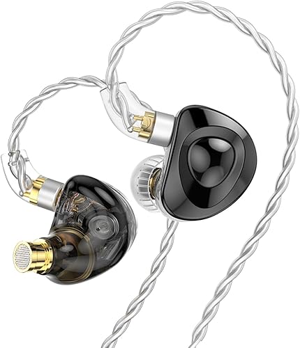 FEDAI TRN MT4 1DD Auriculares de alta fidelidad, TRN MT4 intrauditivos con nuevo auricular magnético compuesto de 0.394 in con cable desmontable C