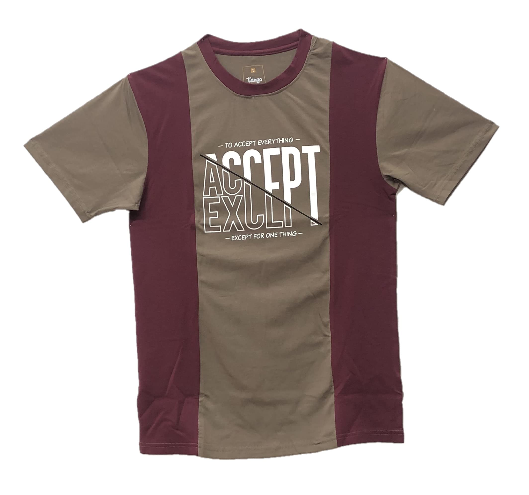 TangoMen's Printed Crew T-Shirts - Ultra Soft Cotton Four-way Stretch - Coloured Chest Print Tshirts for Men