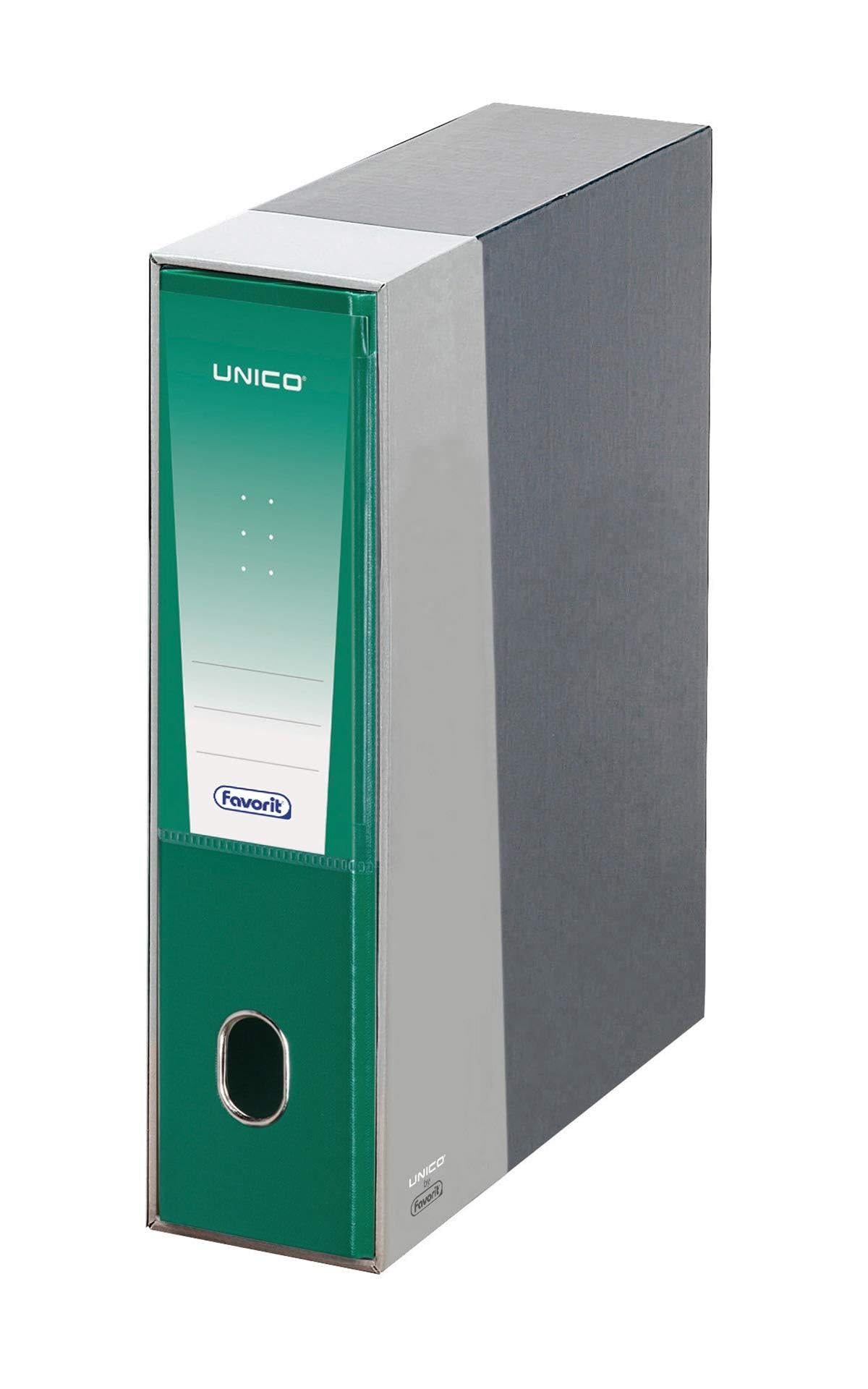Favorit Raccoglitore Documenti Unico con custodia, Pacco da 12, formato interno 23 x 33 cm, dorso 5 cm, verde