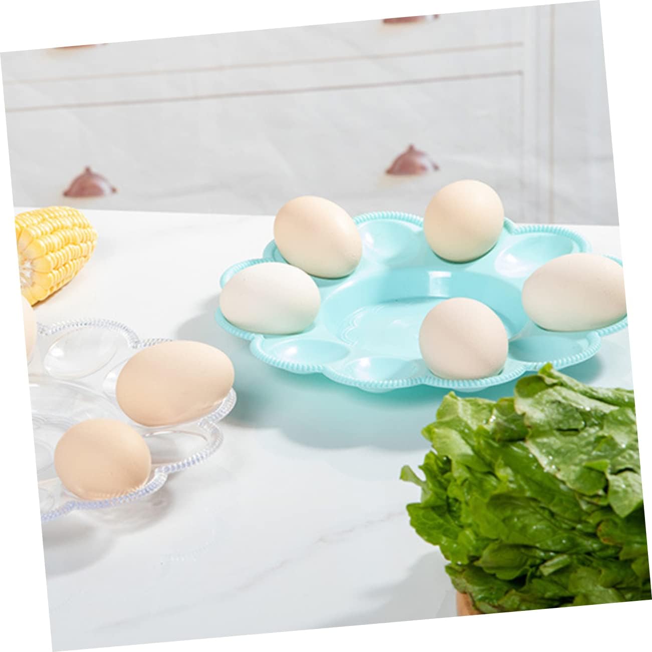 Cabilock 3pcs Egg Storage Tray Eggs Storage Trays Organizer Hard Boiled Meatball Shrimp Japanese Decor Platter Tray for Boiled Eggs Countertop Egg Stand Lid Display Basket Paper Cup Plastic