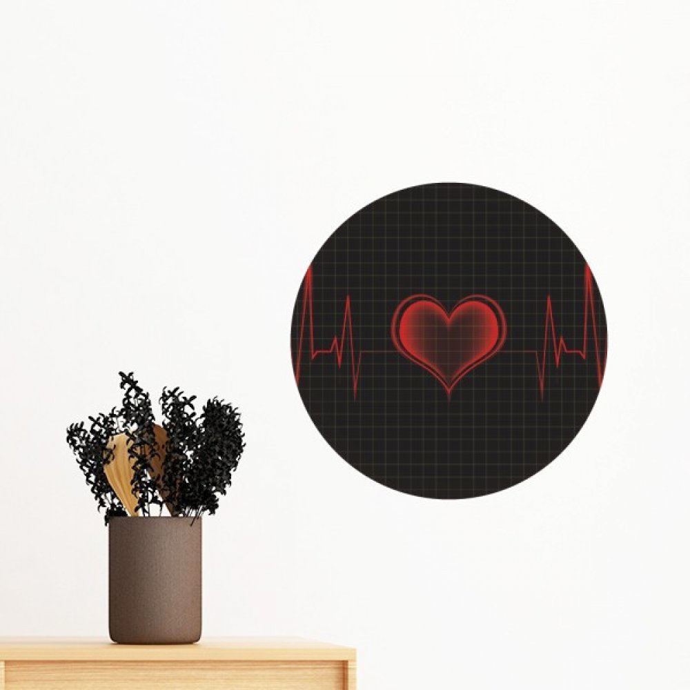 Sticker mural électrocardiogramme amovible en vinyle noir de 70cm pour décorer soi-même sa chambre