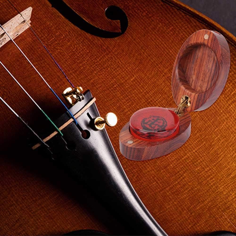 Resina Profesional con Estuche de Madera Herramienta de Mantenimiento de Instrumentos Musicales para Viol¨ªn Viola Violonchelo (caja ovalada)