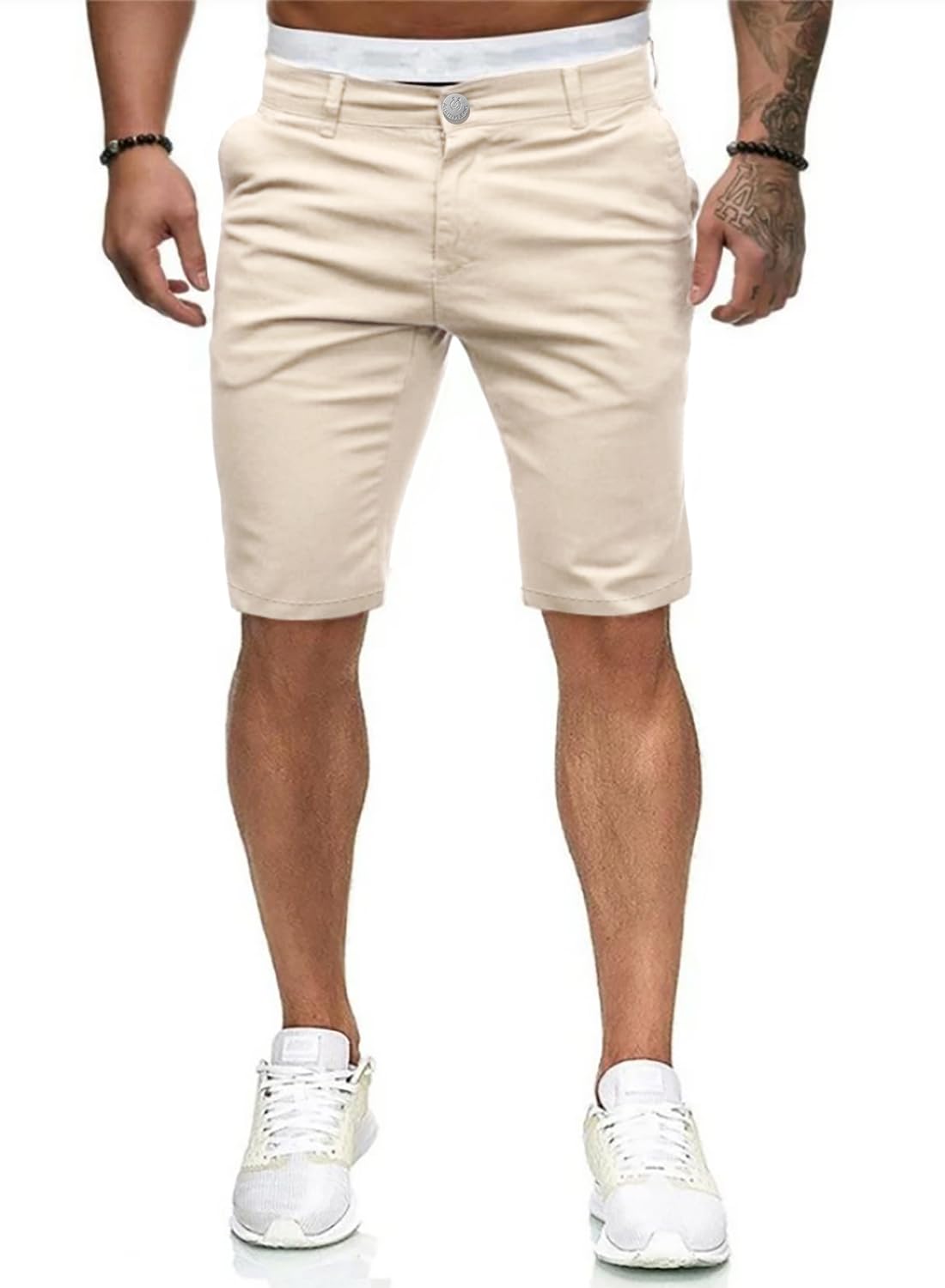 Mens Flat Front Golf Short Work Dress Short with Pockets Casual Shorts Summer Beach Shorts Pants