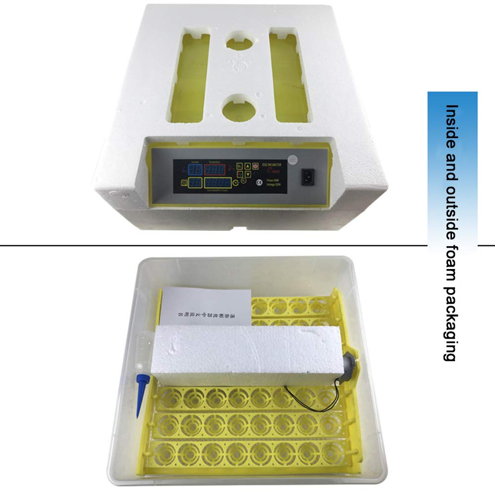 Incubadora de Huevos 48 máquina criadora automática Digital para incubadora de Granjas, Control de Temperatura de Giro de Huevos, Ventilador silencioso, Doble Potencia (80 W),220V