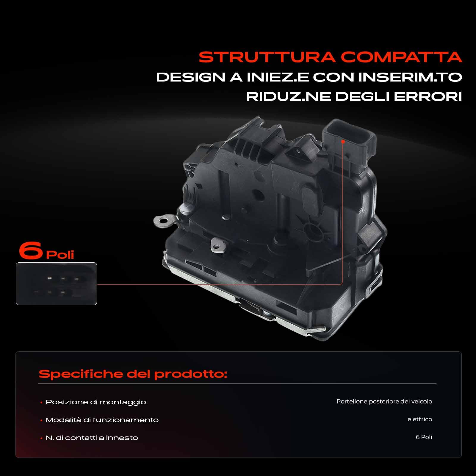 Frankberg Serratura porta serratura auto Portellone posteriore