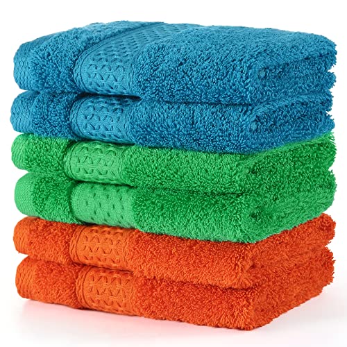 Chiicol Cotton Wash Cloths Absorbent Bath Washcloths For Body And Face - Hotel Towels For Bathroom In Bulk. Durable,Soft Bath Rags, Wash Rag (Multicolor) #TOP5